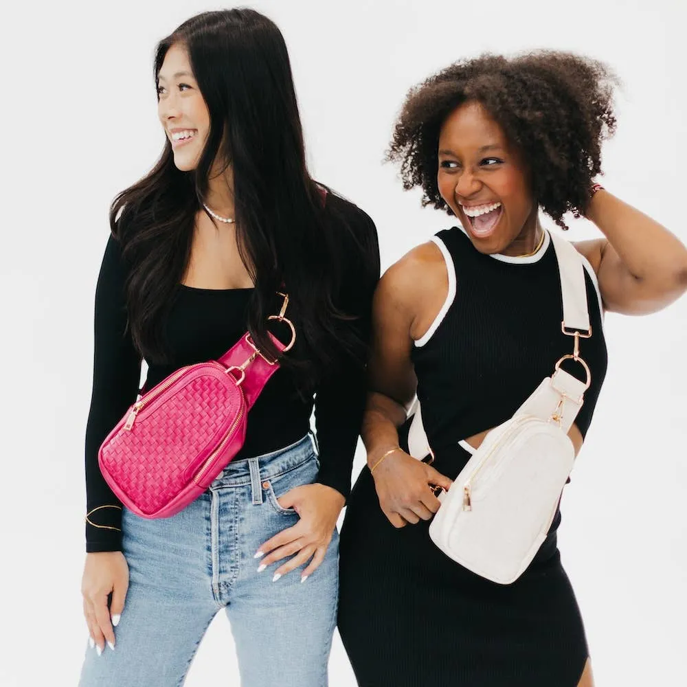 Waverly Woven Sling Bag (Free Strap Extender!): Black