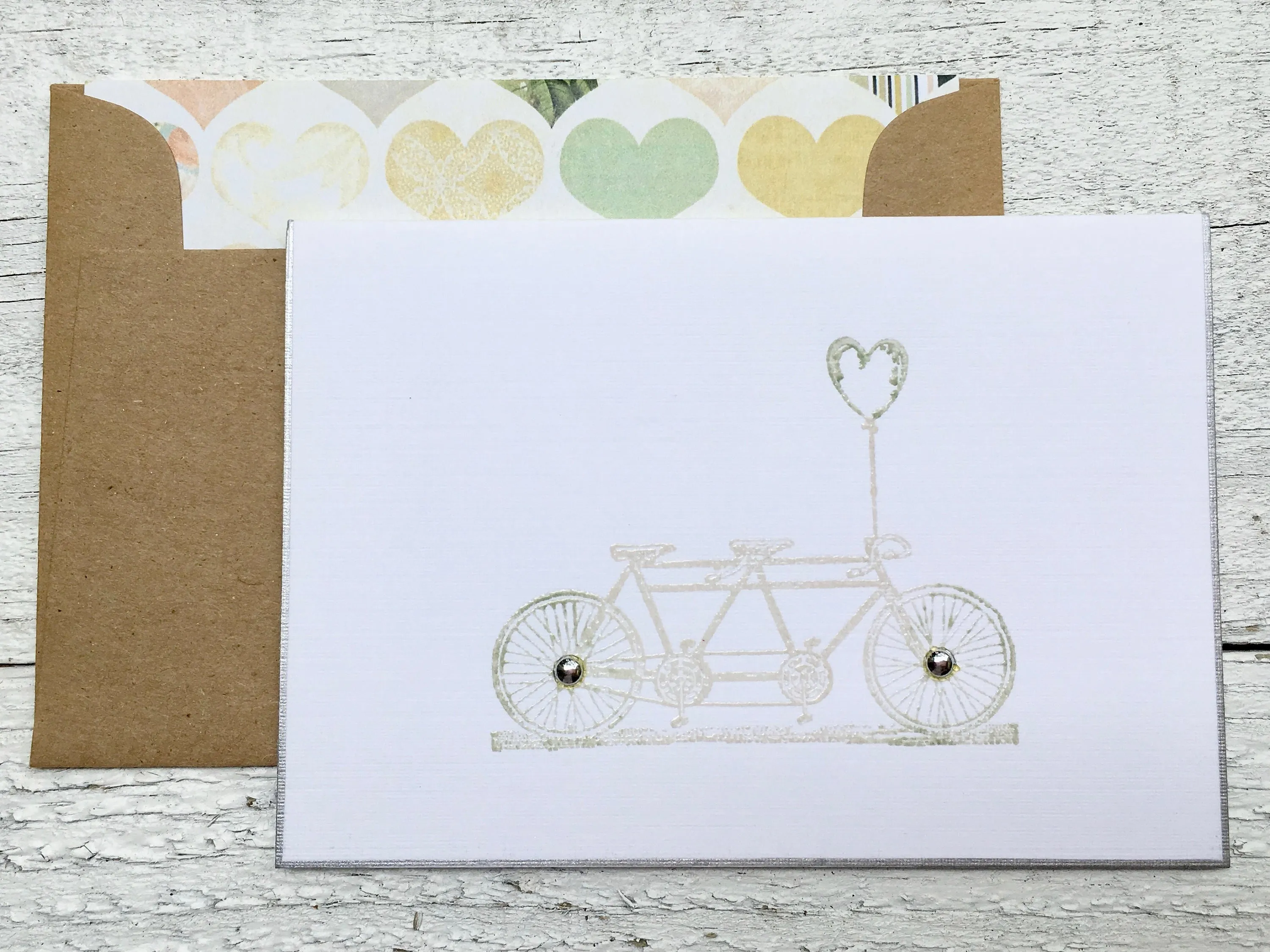 Wedding Note Card - Save the Date Card - Engagement Note Card - Bridal Shower  Card - Tandem Bike Cards -  Love Note Cards -Thank You Cards