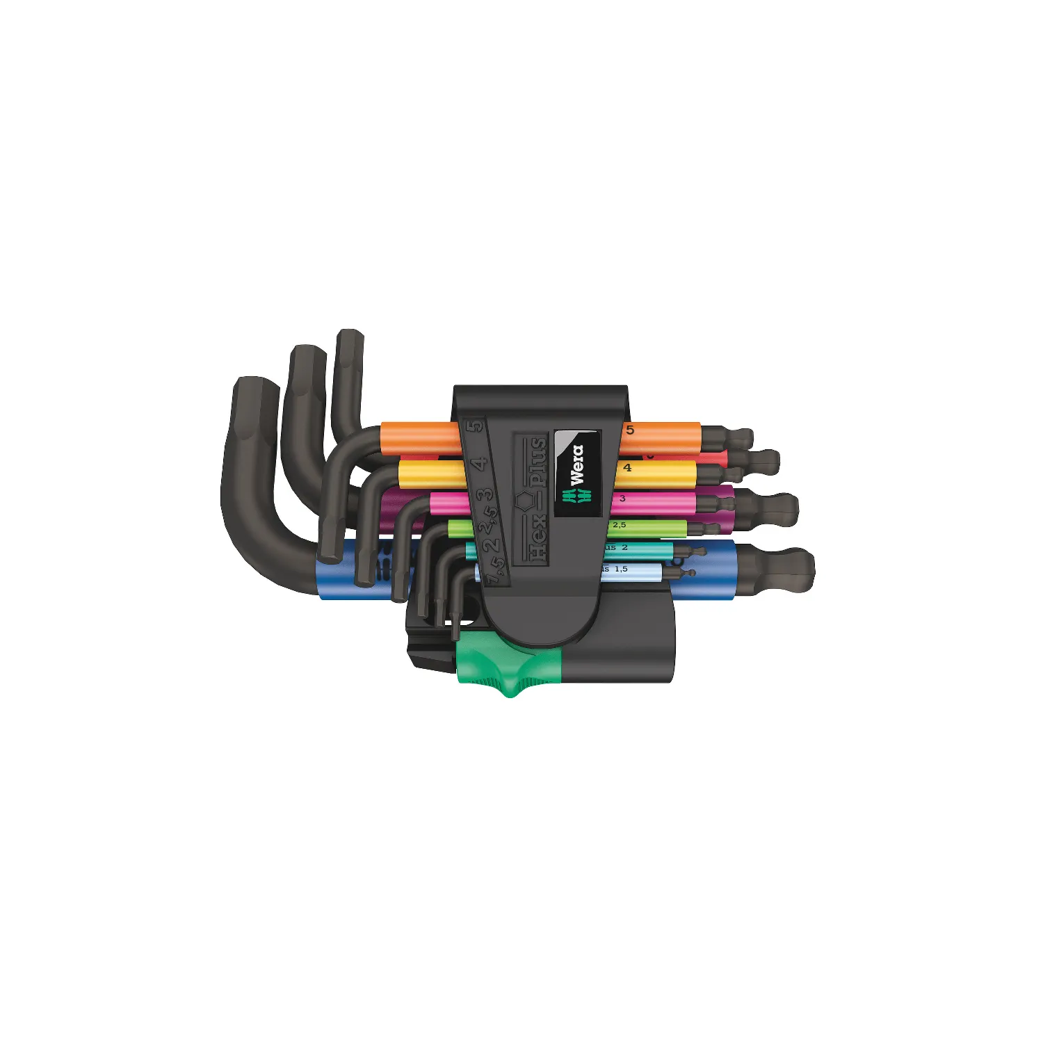 Wera 950/9 Hex-Plus Multicolour 2 L-Key Set Metric - Blacklaser