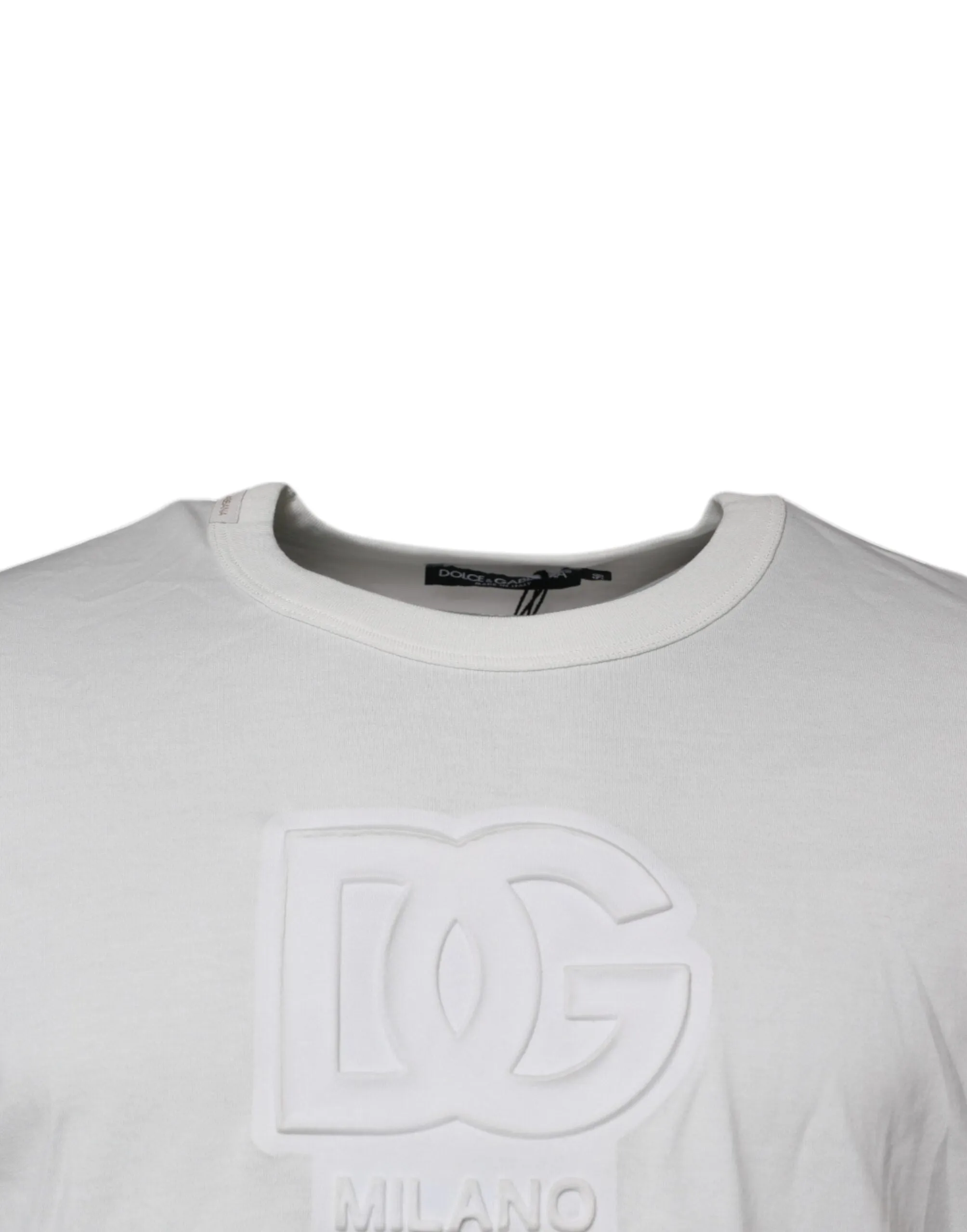 White DG Logo Cotton Crew Neck T-shirt