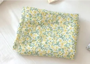 Wide Cotton-Linen Floral Fabric - Quality Korean Fabric - In Yellow, Purple, Pink or Blue - By the Yard /53658