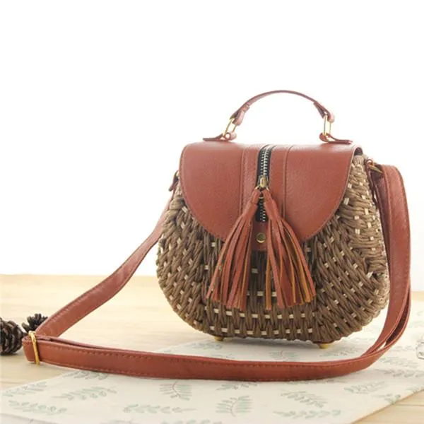 Woven Knitting Bohemian Messenger Crossbody Shoulder Bag