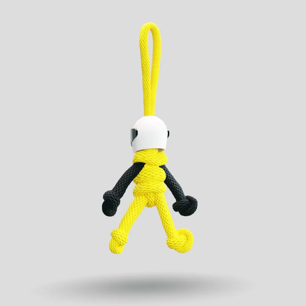 Yellow Biker Buddy Paracord Keychain