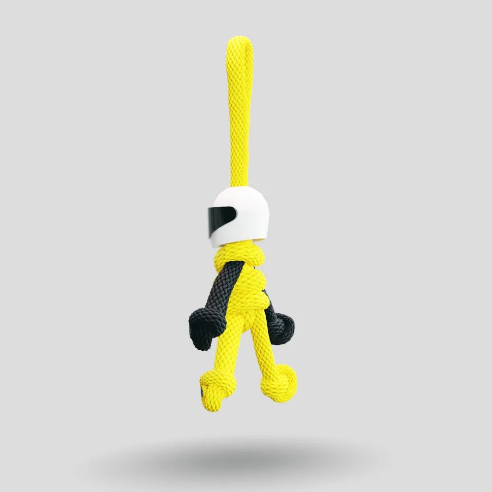 Yellow Biker Buddy Paracord Keychain