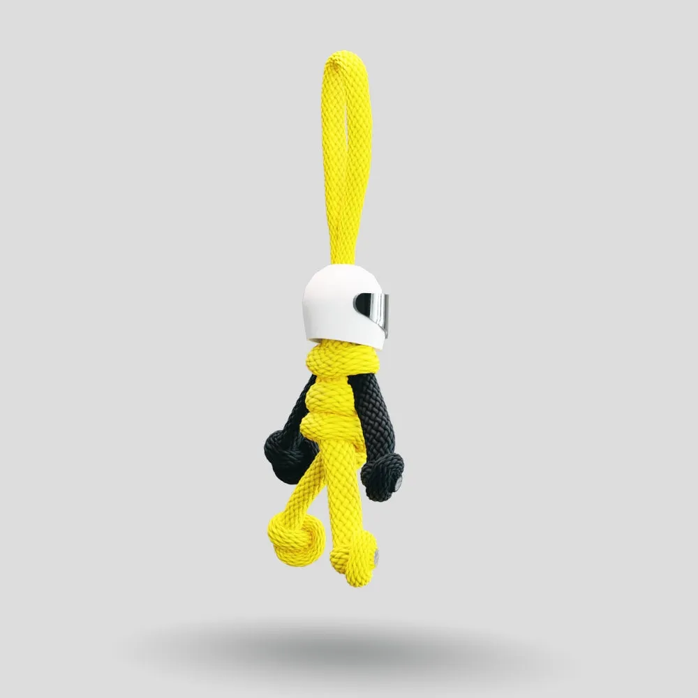 Yellow Biker Buddy Paracord Keychain