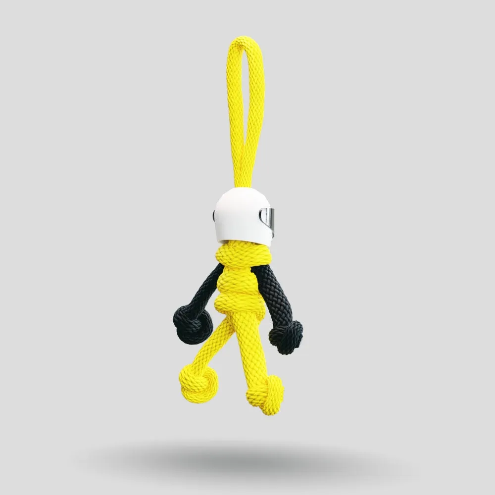 Yellow Biker Buddy Paracord Keychain