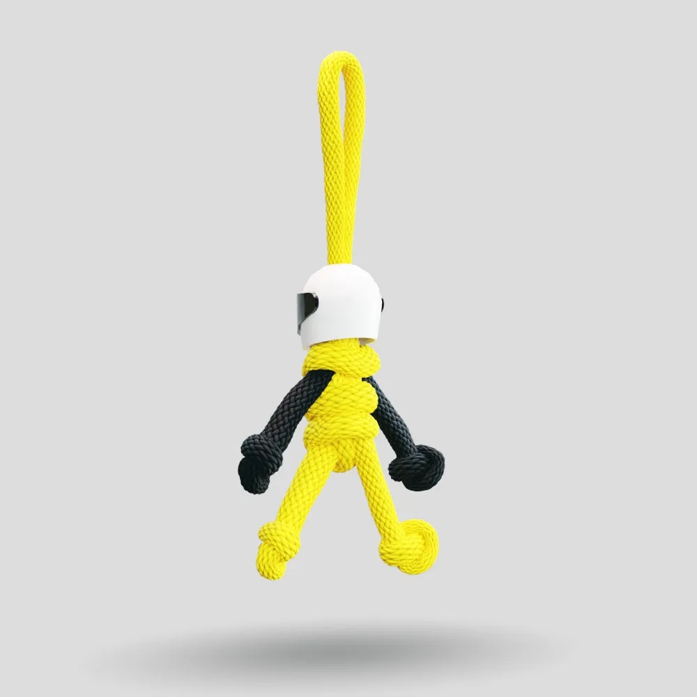 Yellow Biker Buddy Paracord Keychain