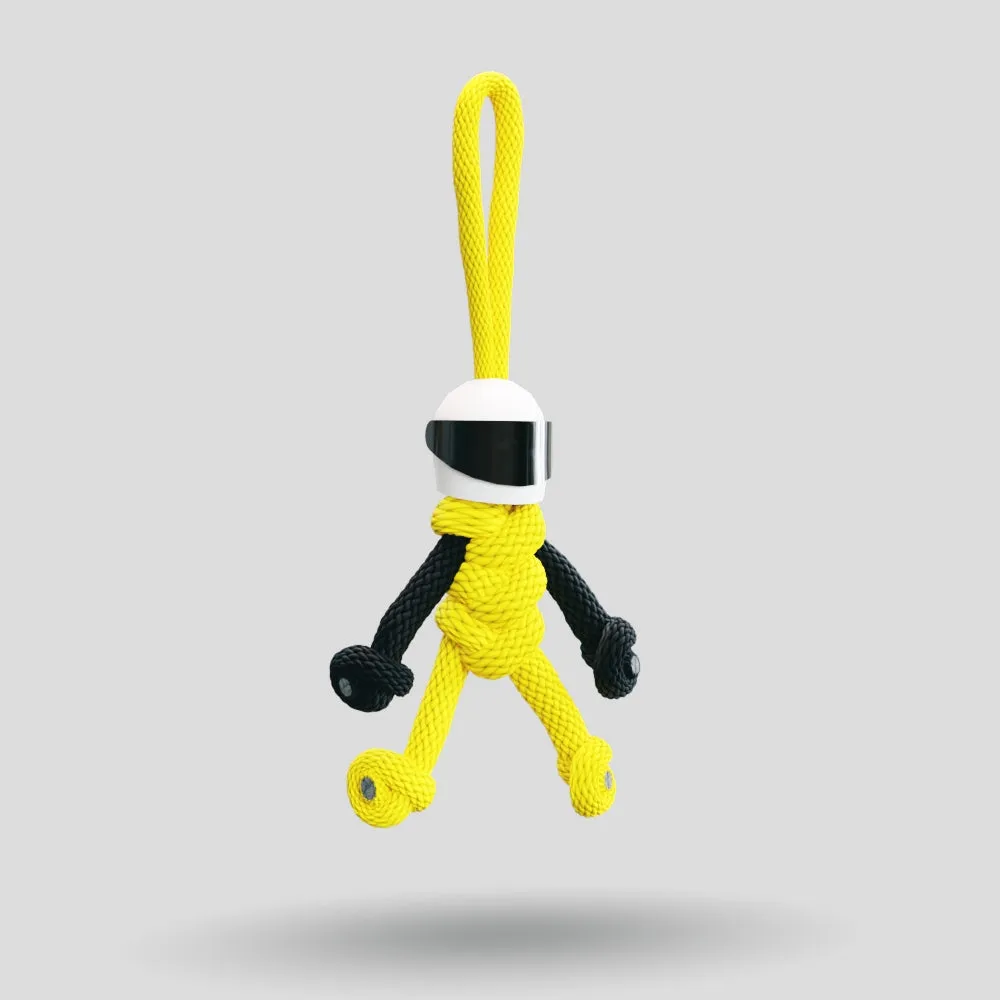 Yellow Biker Buddy Paracord Keychain