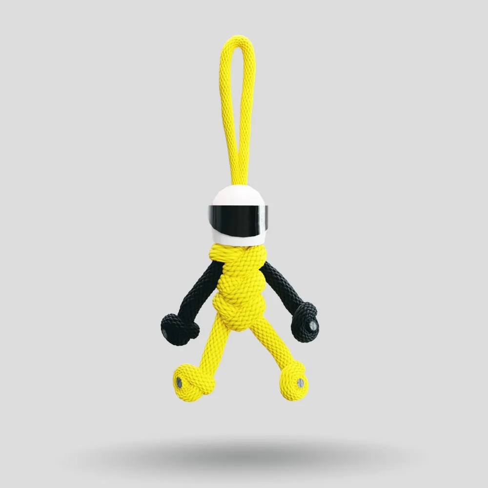 Yellow Biker Buddy Paracord Keychain
