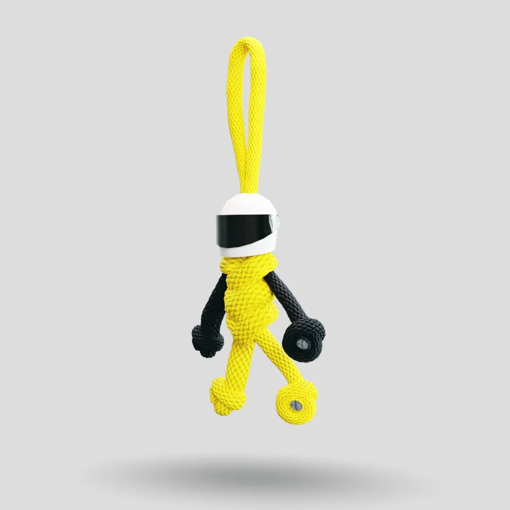 Yellow Biker Buddy Paracord Keychain