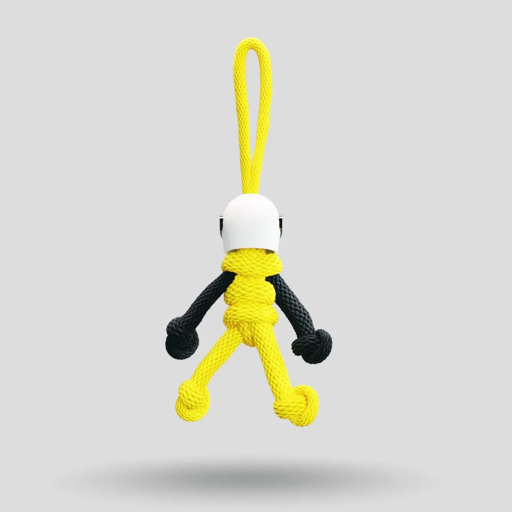 Yellow Biker Buddy Paracord Keychain