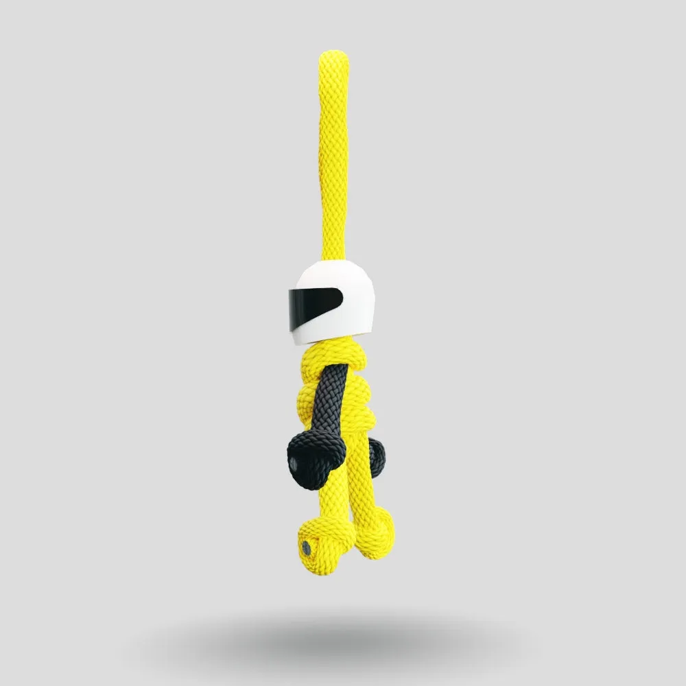 Yellow Biker Buddy Paracord Keychain