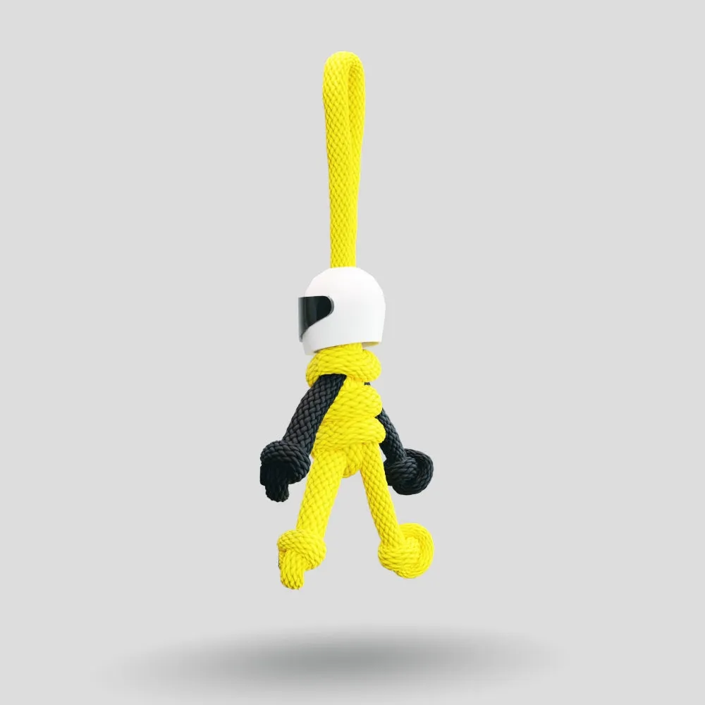 Yellow Biker Buddy Paracord Keychain
