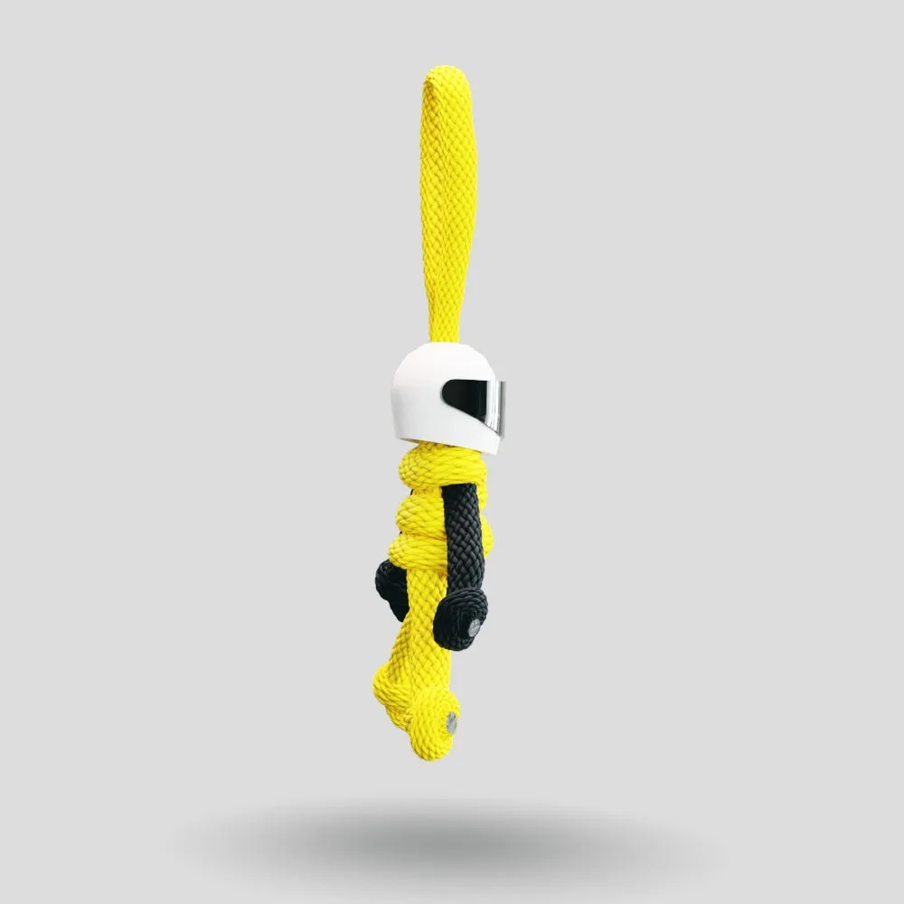 Yellow Biker Buddy Paracord Keychain