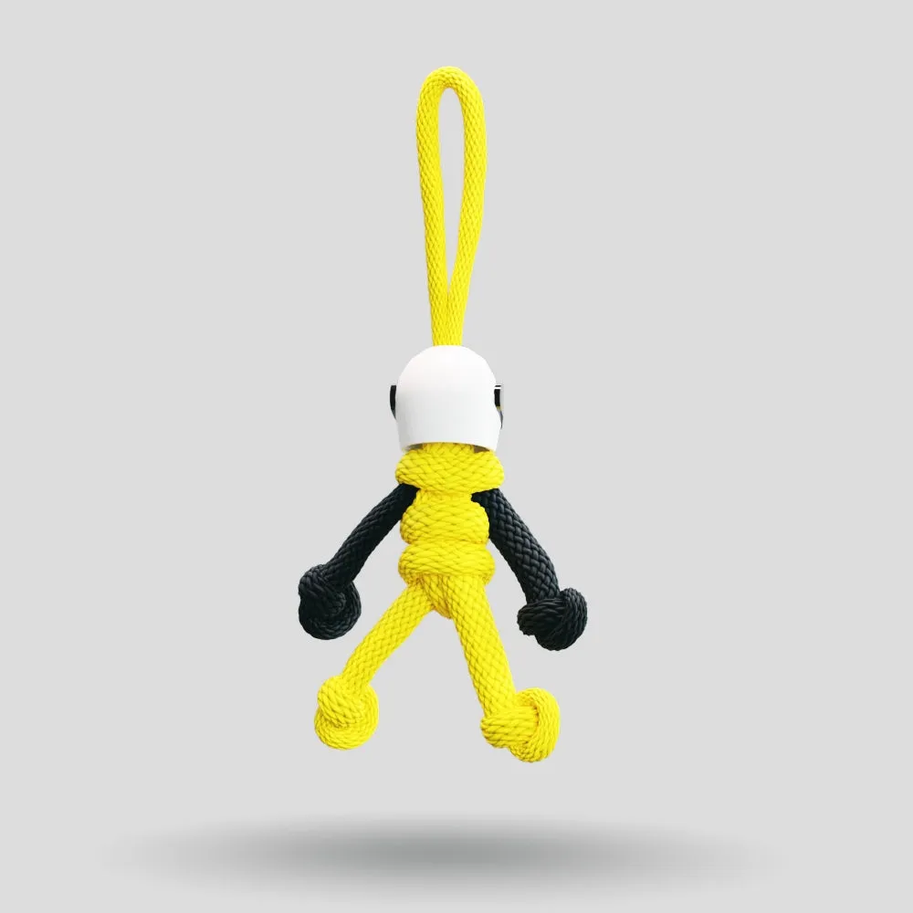 Yellow Biker Buddy Paracord Keychain