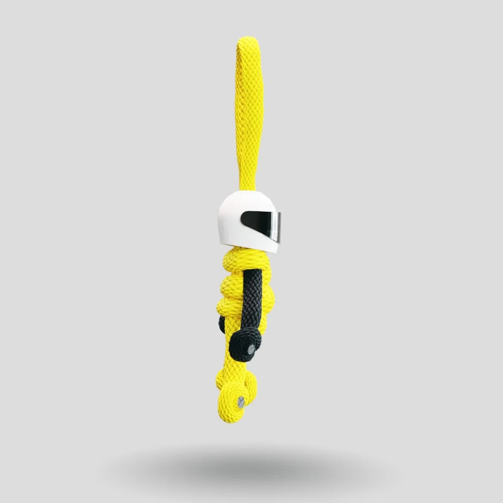 Yellow Biker Buddy Paracord Keychain
