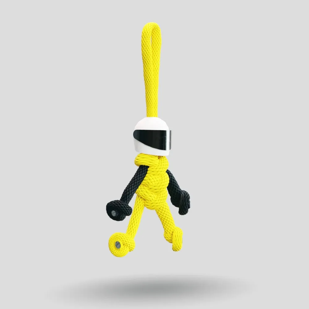 Yellow Biker Buddy Paracord Keychain