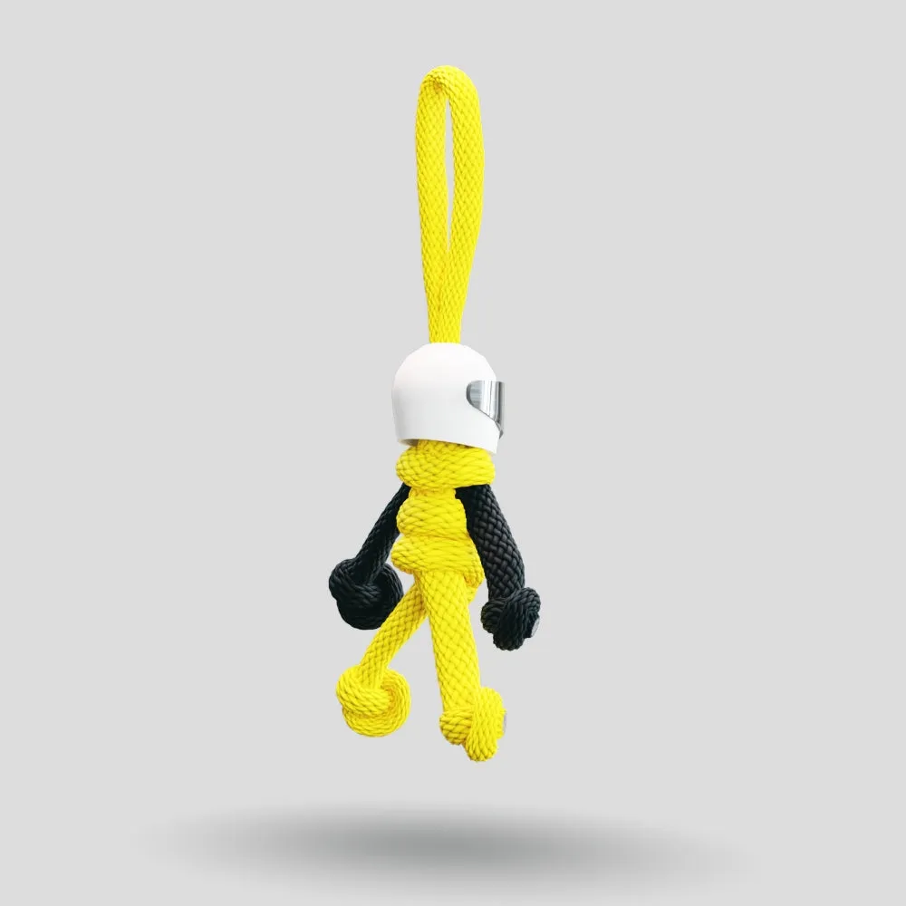 Yellow Biker Buddy Paracord Keychain