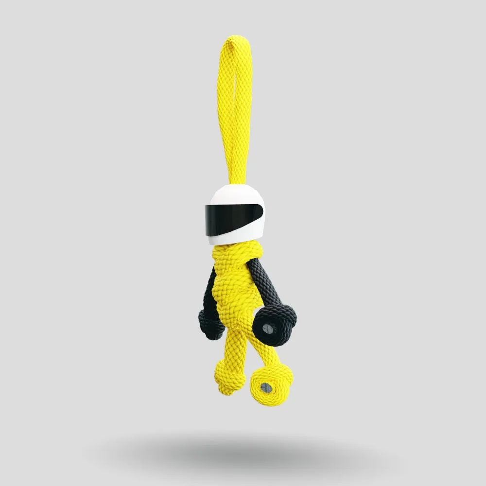 Yellow Biker Buddy Paracord Keychain