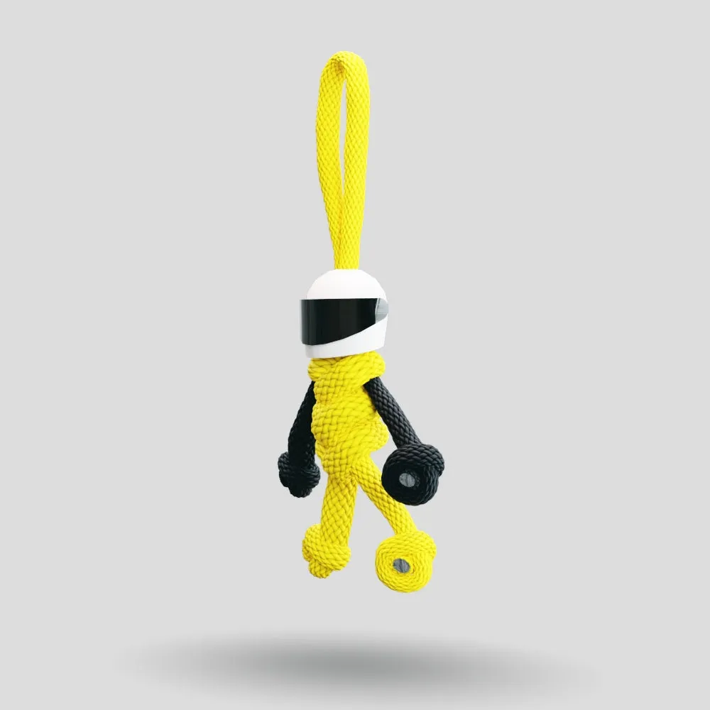 Yellow Biker Buddy Paracord Keychain